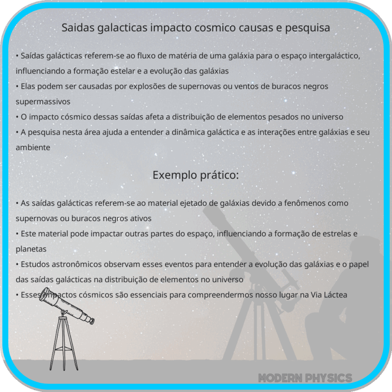 Saídas Galácticas | Impacto Cósmico, Causas e Pesquisa
