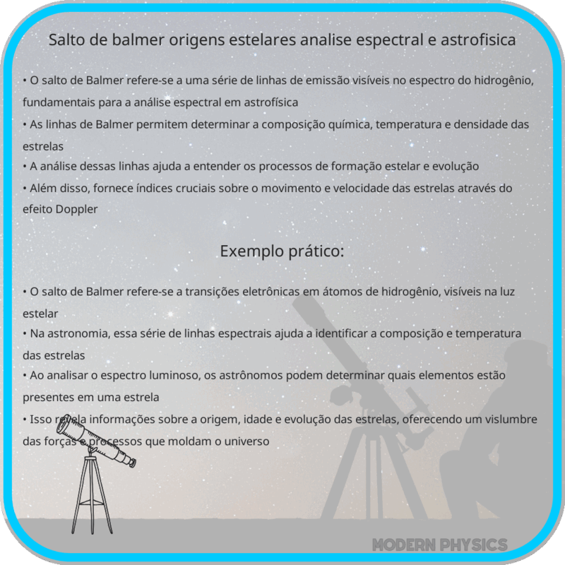 Salto de Balmer | Origens Estelares, Análise Espectral e Astrofísica