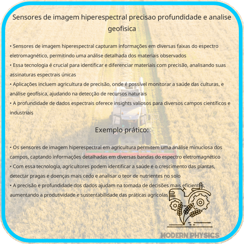 Sensores de Imagem Hiperespectral | Precisão, Profundidade e Análise Geofísica