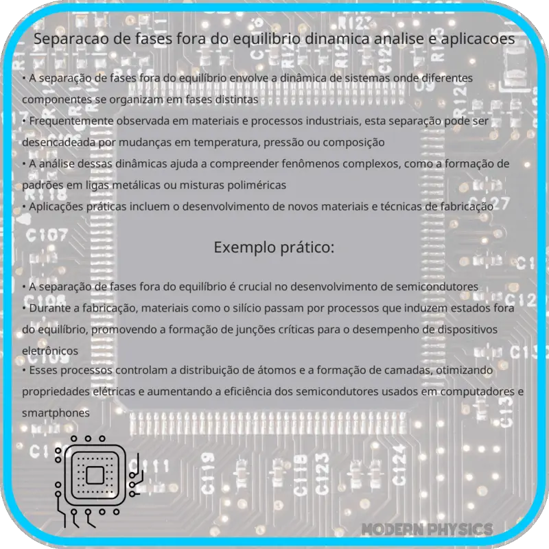 Separação de Fases Fora do Equilíbrio | Dinâmica, Análise e Aplicações