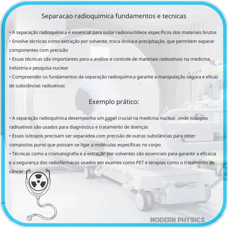 Separação Radioquímica | Fundamentos e Técnicas