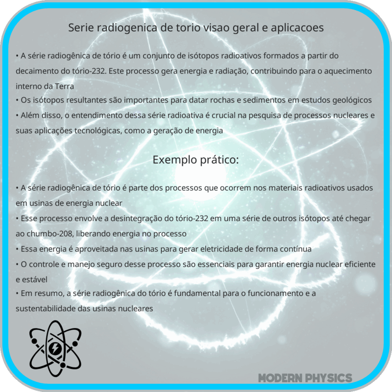 Série Radiogênica de Tório | Visão Geral e Aplicações