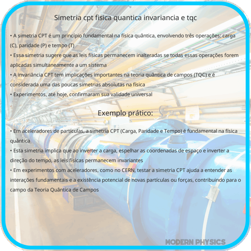 Simetria CPT: Física Quântica, Invariância e TQC