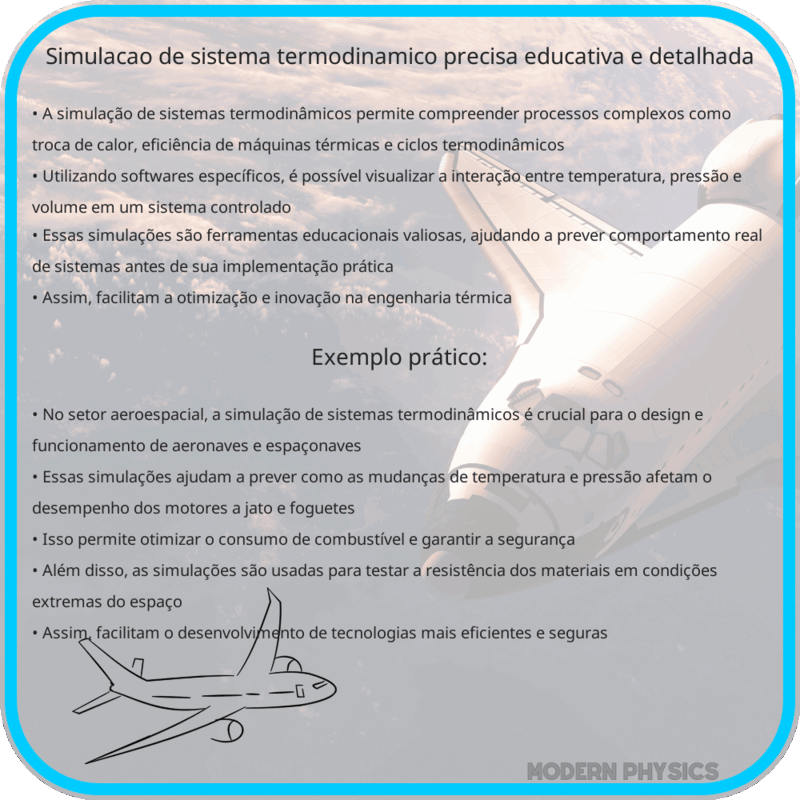 Simulação de Sistema Termodinâmico | Precisa, Educativa e Detalhada