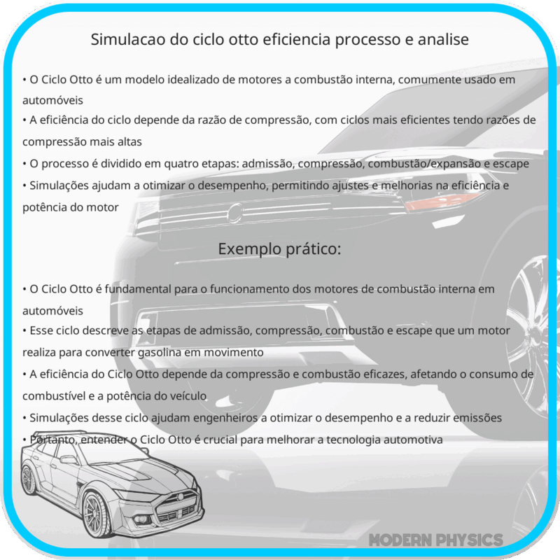 Simulação do Ciclo Otto | Eficiência, Processo e Análise