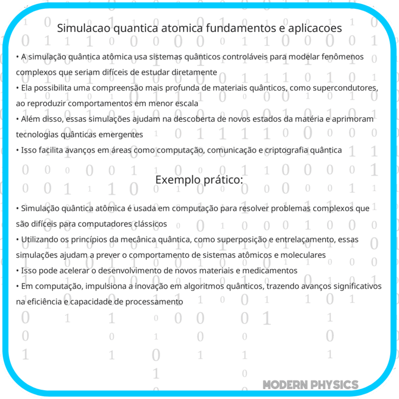 Simulação Quântica Atômica | Fundamentos e Aplicações