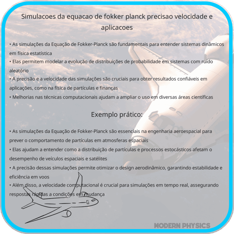 Simulações da Equação de Fokker-Planck | Precisão, Velocidade e Aplicações