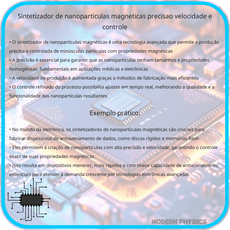 Sintetizador de Nanopartículas Magnéticas: Precisão, Velocidade e Controle
