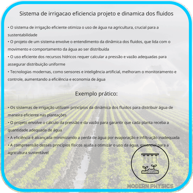 Sistema de Irrigação: Eficiência, Projeto e Dinâmica dos Fluidos