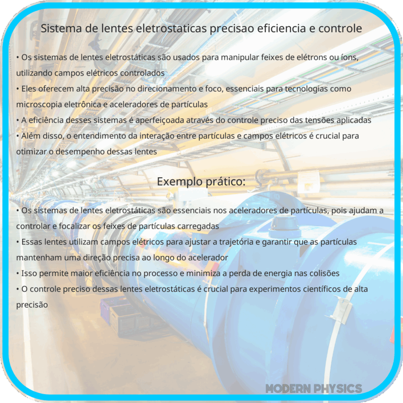Sistema de Lentes Eletrostáticas | Precisão, Eficiência e Controle