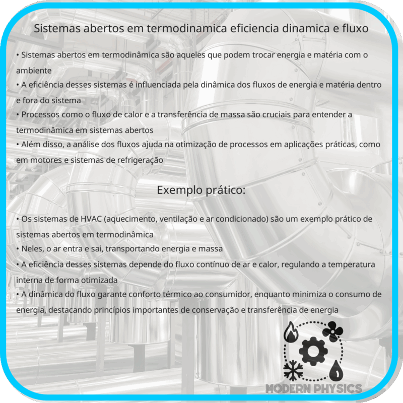 Sistemas Abertos em Termodinâmica | Eficiência, Dinâmica e Fluxo