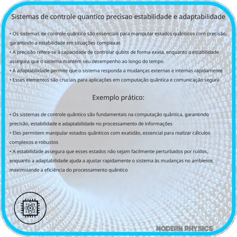 Sistemas de Controle Quântico | Precisão, Estabilidade e Adaptabilidade