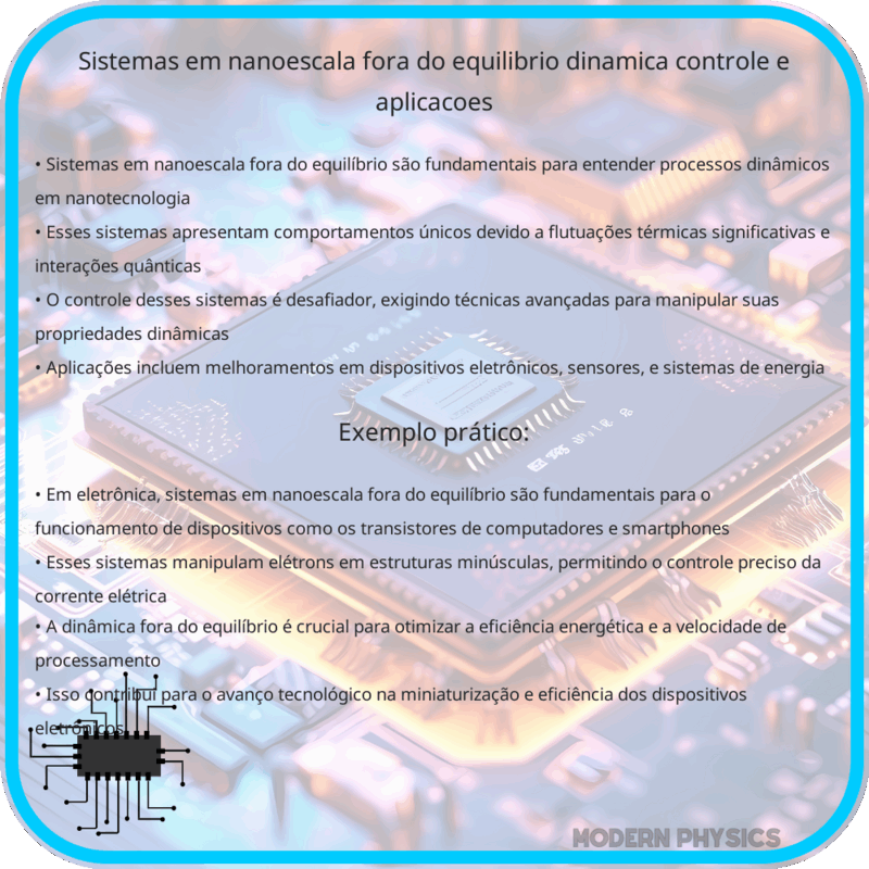 Sistemas em Nanoescala Fora do Equilíbrio | Dinâmica, Controle e Aplicações