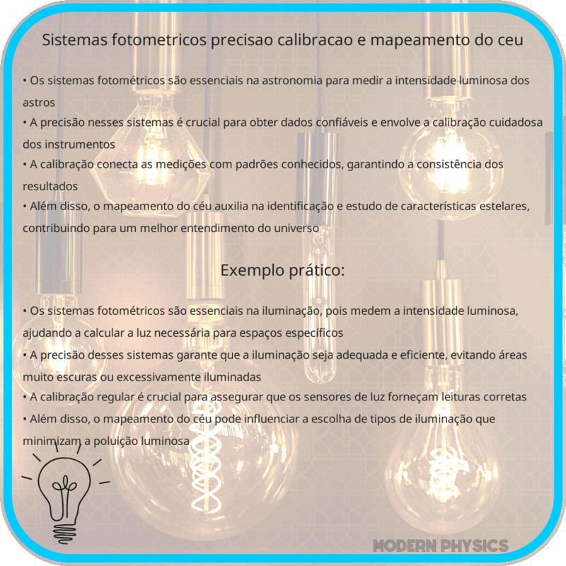 Sistemas Fotométricos | Precisão, Calibração e Mapeamento do Céu