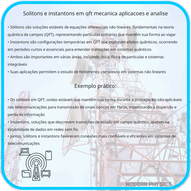 Sólitons e Instantons em QFT | Mecânica, Aplicações e Análise