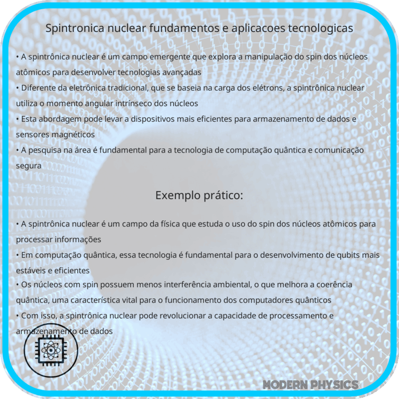 Spintrônica Nuclear | Fundamentos e Aplicações Tecnológicas