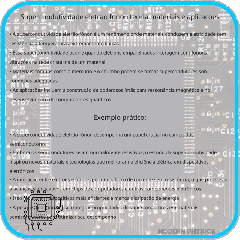 Supercondutividade Eletrão-Fónon | Teoria, Materiais e Aplicações