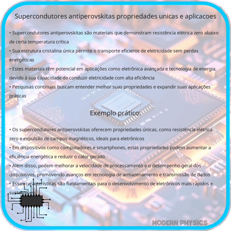 Supercondutores Antiperovskitas | Propriedades Únicas e Aplicações