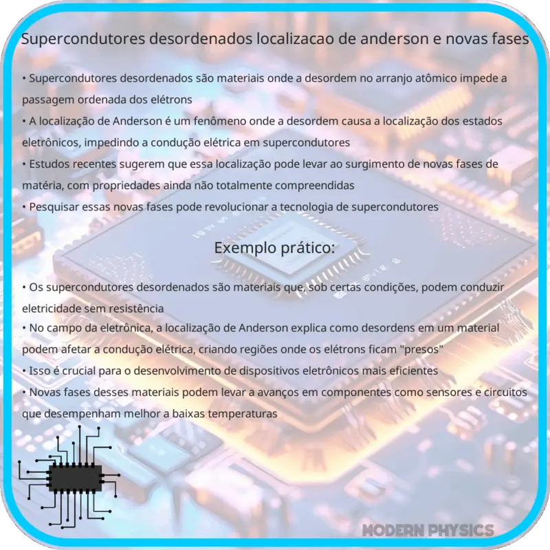 Supercondutores Desordenados: Localização de Anderson e Novas Fases