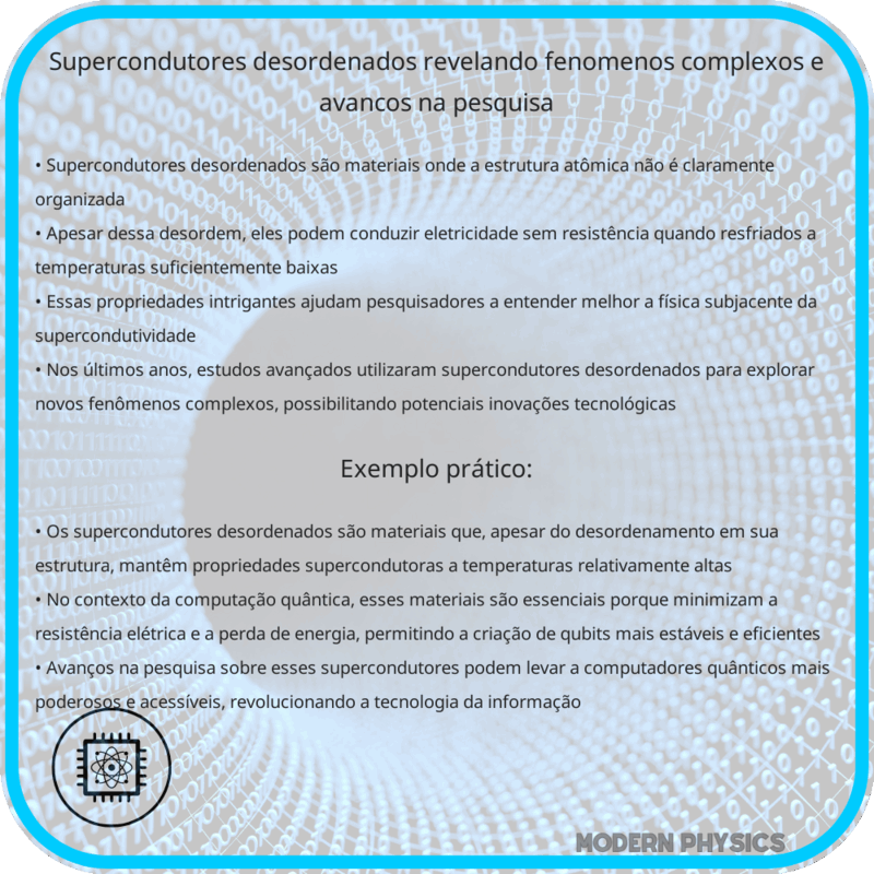 Supercondutores Desordenados | Revelando Fenômenos Complexos e Avanços na Pesquisa
