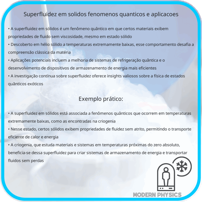 Superfluidez em Sólidos | Fenômenos Quânticos e Aplicações