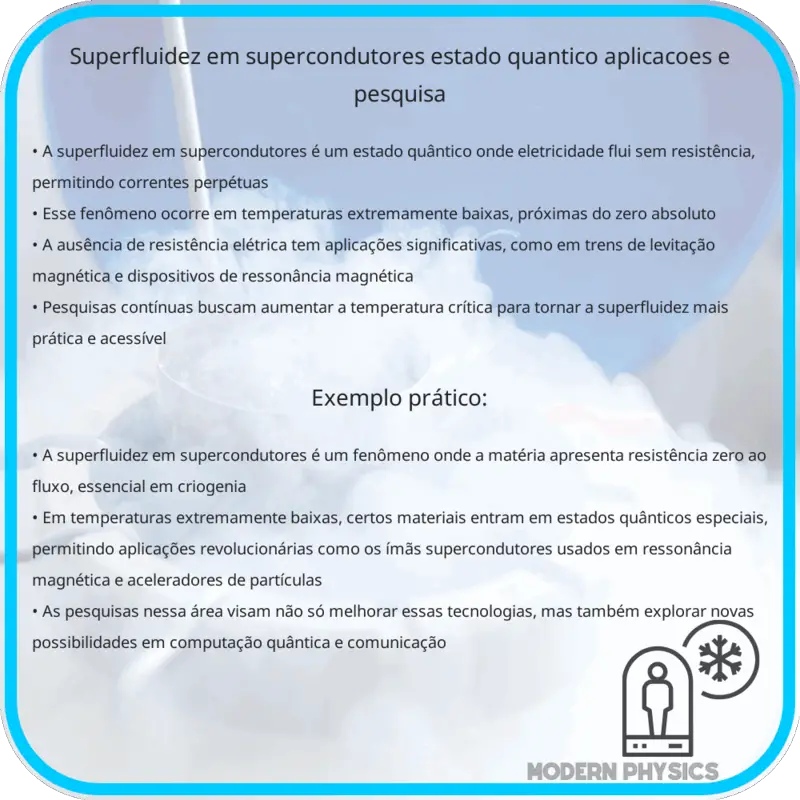 Superfluidez em Supercondutores | Estado Quântico, Aplicações e Pesquisa