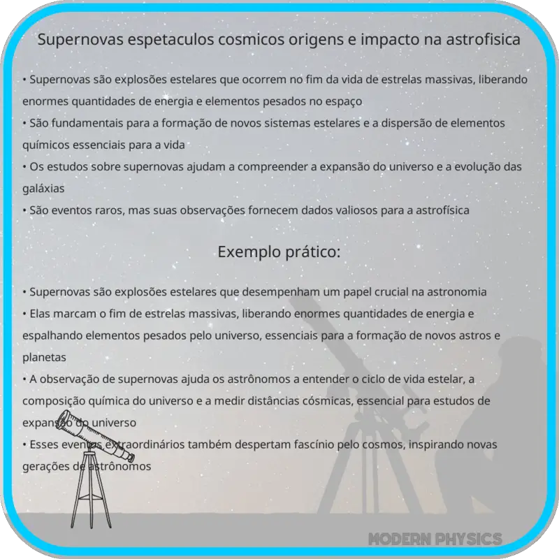Supernovas | Espetáculos Cósmicos, Origens e Impacto na Astrofísica