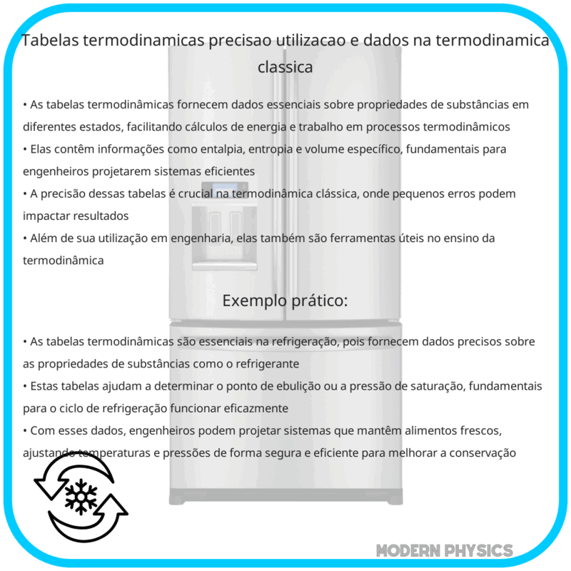 Tabelas Termodinâmicas: Precisão, Utilização e Dados na Termodinâmica Clássica