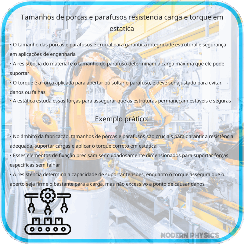 Tamanhos de Porcas e Parafusos | Resistência, Carga e Torque em Estática