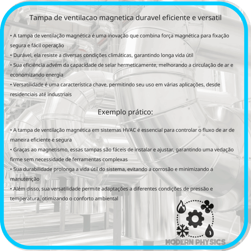 Tampa de Ventilação Magnética | Durável, Eficiente e Versátil