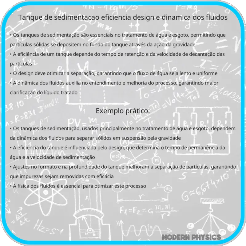 Tanque de Sedimentação | Eficiência, Design e Dinâmica dos Fluidos