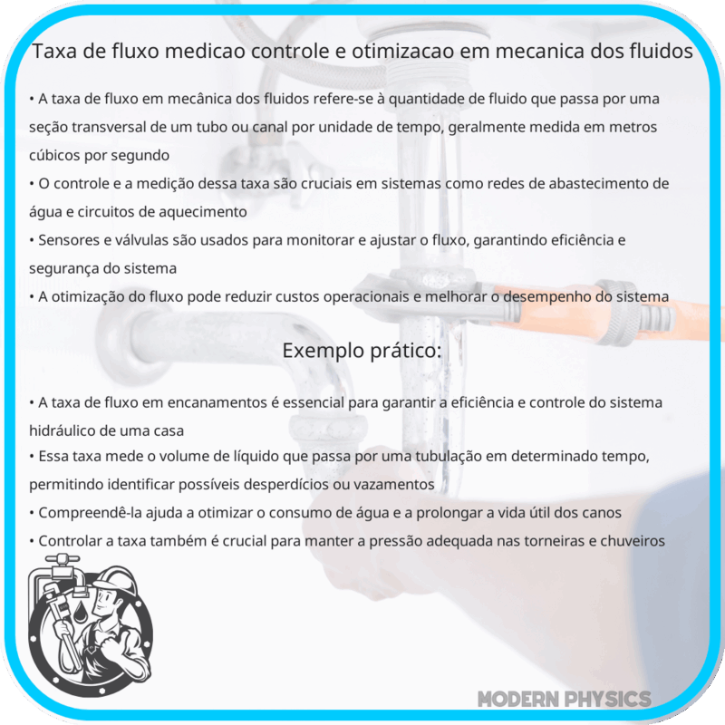 Taxa de Fluxo | Medição, Controle e Otimização em Mecânica dos Fluidos