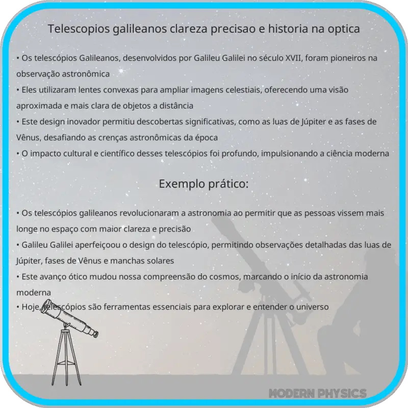 Telescópios Galileanos | Clareza, Precisão e História na Óptica