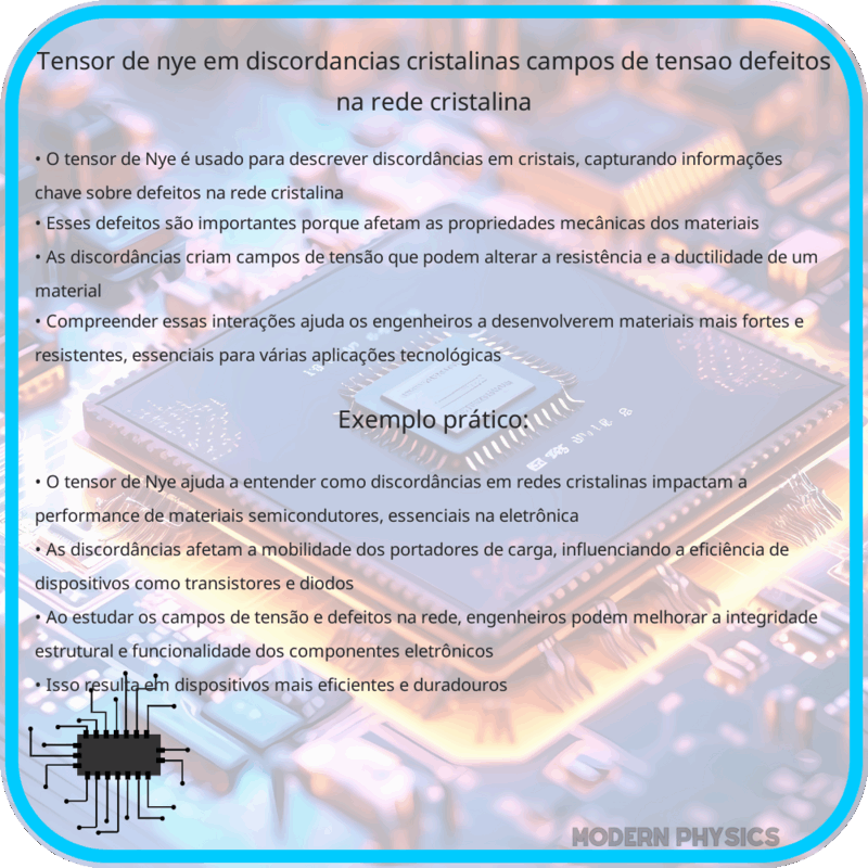 Tensor de Nye em Discordâncias Cristalinas | Campos de Tensão & Defeitos na Rede Cristalina