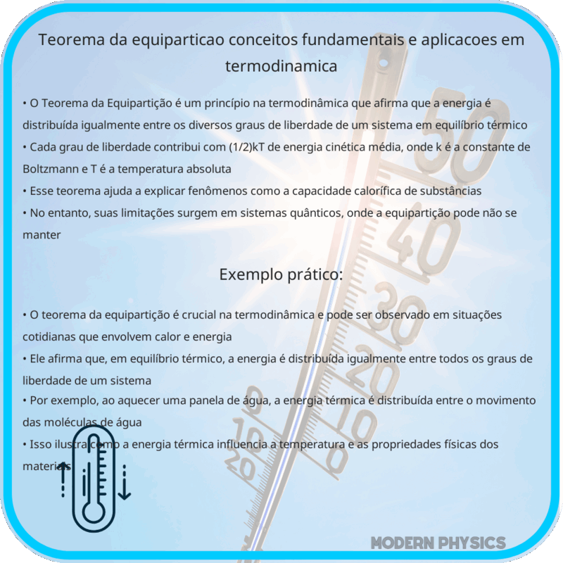 Teorema da Equipartição | Conceitos Fundamentais e Aplicações em Termodinâmica