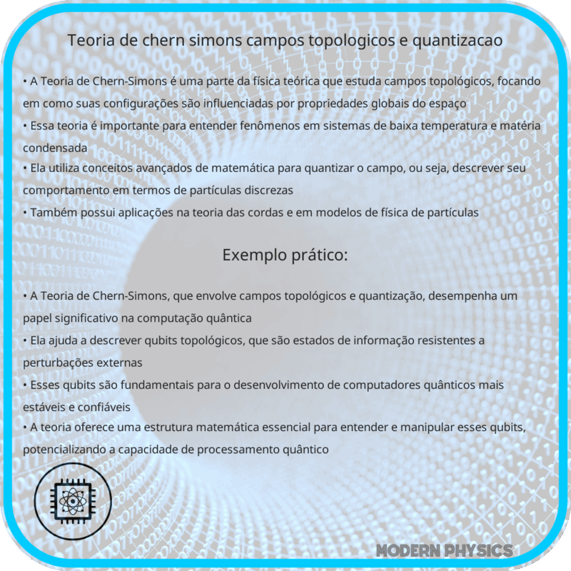 Teoria de Chern-Simons: Campos Topológicos e Quantização