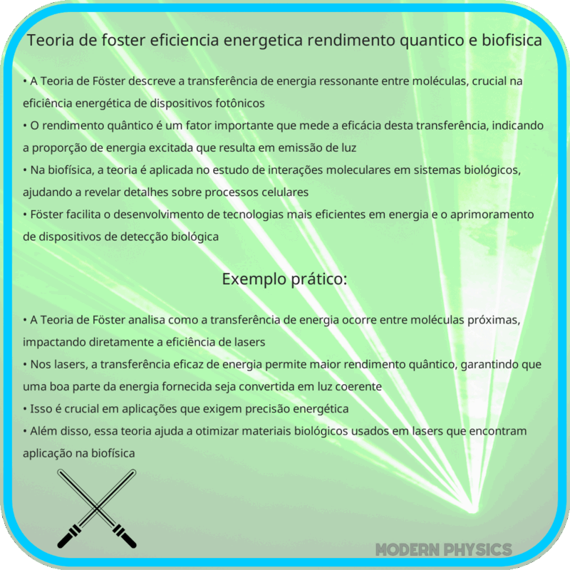 Teoria de Föster: Eficiência Energética, Rendimento Quântico e Biofísica