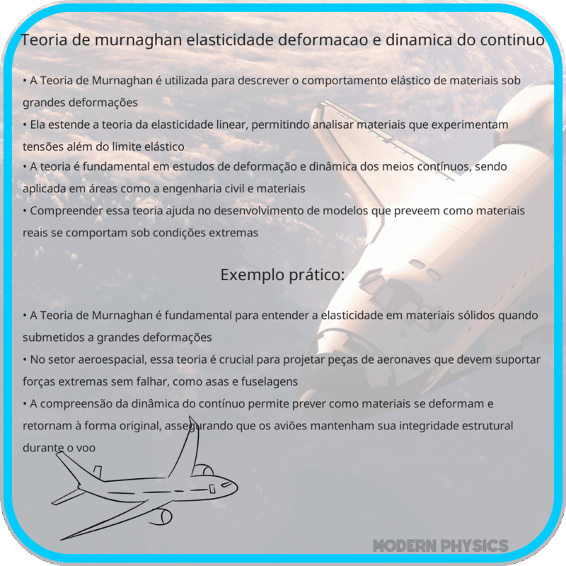 Teoria de Murnaghan | Elasticidade, Deformação e Dinâmica do Contínuo