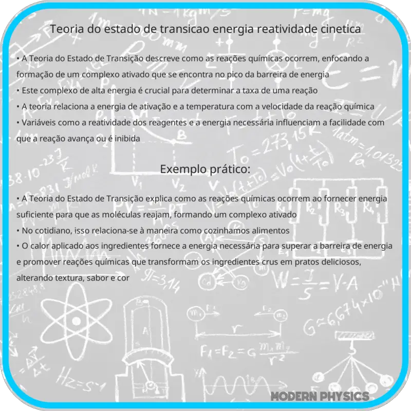 Teoria do Estado de Transição | Energia, Reatividade & Cinética