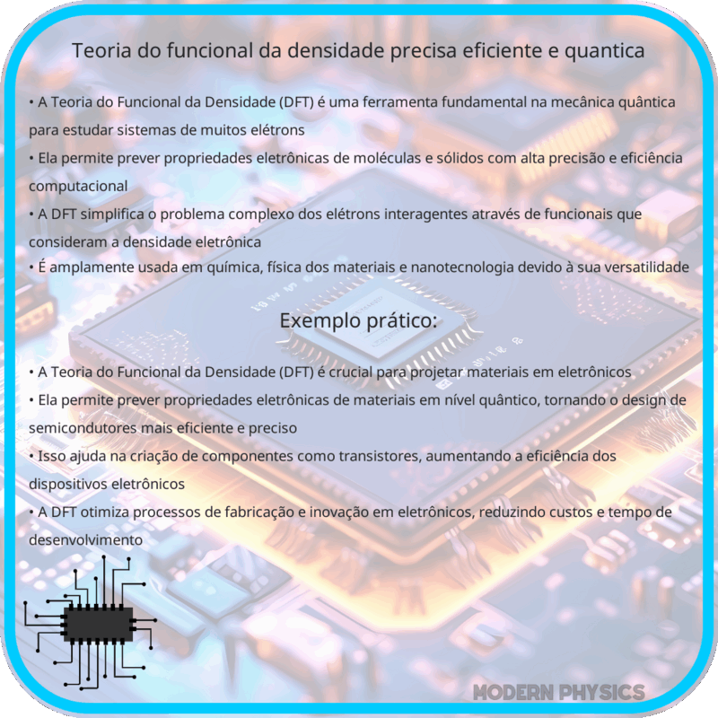 Teoria do Funcional da Densidade: Precisa, Eficiente e Quântica