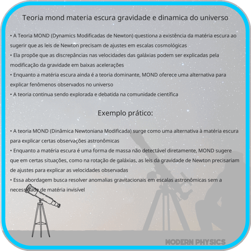 Teoria MOND | Matéria Escura, Gravidade e Dinâmica do Universo