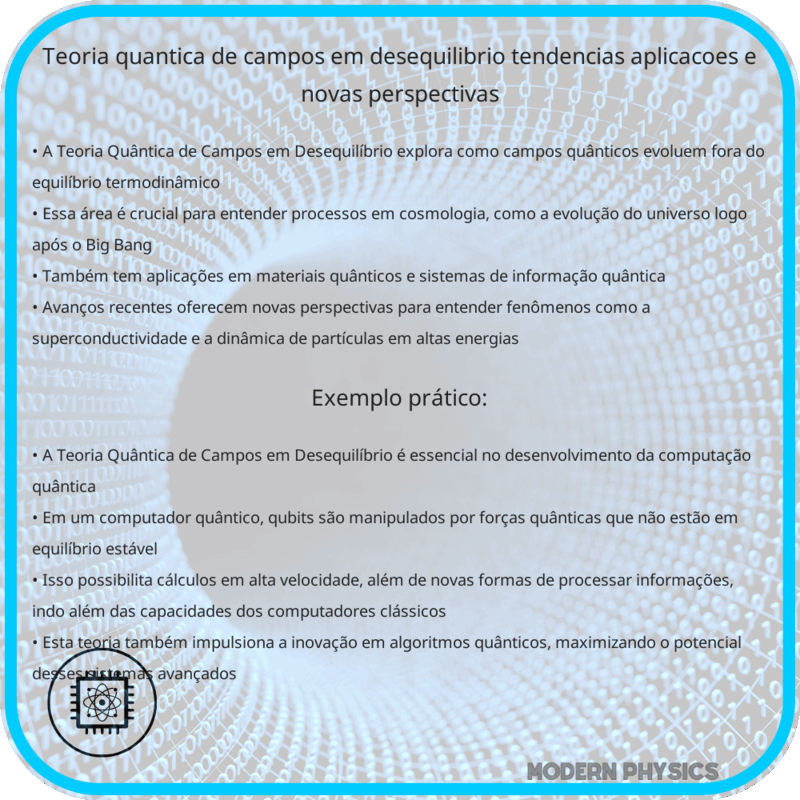 Teoria Quântica de Campos em Desequilíbrio | Tendências, Aplicações e Novas Perspectivas