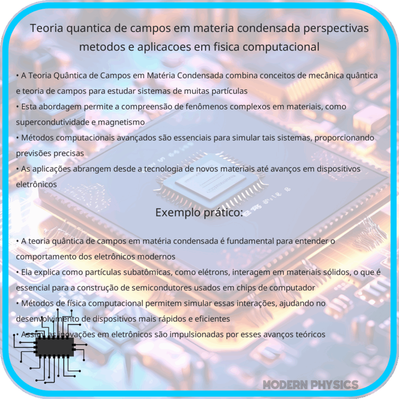 Teoria Quântica de Campos em Matéria Condensada | Perspectivas, Métodos e Aplicações em Física Computacional