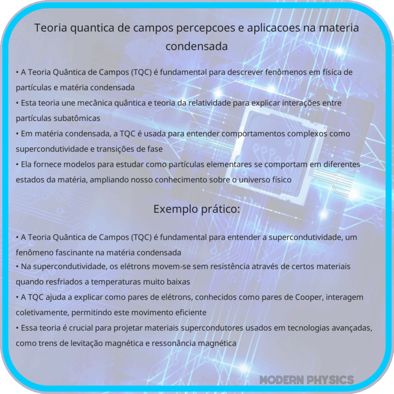 Teoria Quântica de Campos | Percepções e Aplicações na Matéria Condensada