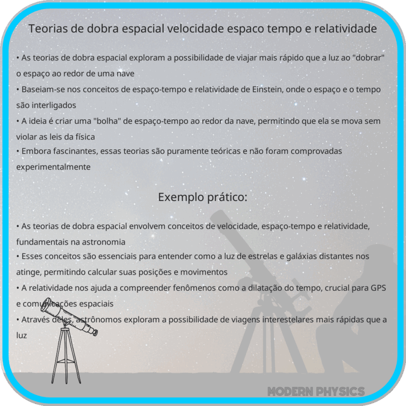 Teorias de Dobra Espacial | Velocidade, Espaço-Tempo e Relatividade