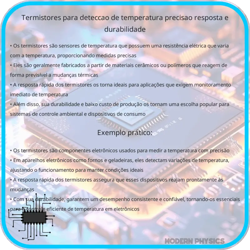Termistores para Detecção de Temperatura | Precisão, Resposta e Durabilidade