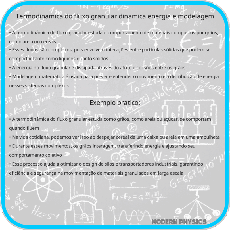 Termodinâmica do Fluxo Granular: Dinâmica, Energia e Modelagem