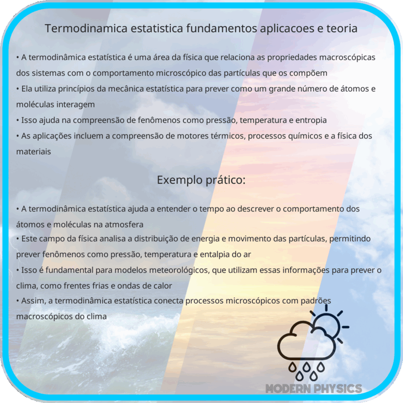 Termodinâmica Estatística | Fundamentos, Aplicações e Teoria