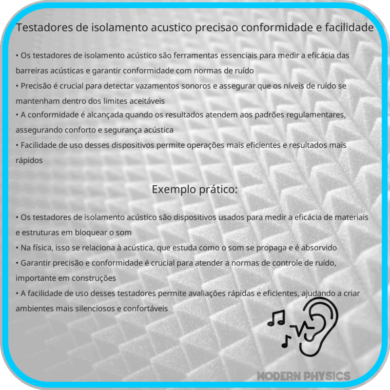 Testadores de Isolamento Acústico | Precisão, Conformidade e Facilidade
