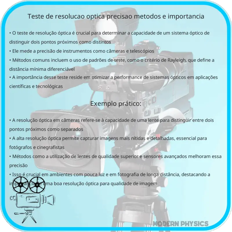 Teste de Resolução Óptica | Precisão, Métodos e Importância